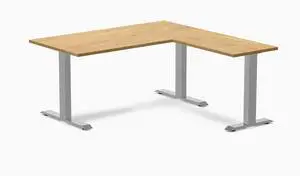 Desky Zero Rubberwood L-Shape Office Desk - Light Oak / 60 x 30 x 62 x 20 in / Gray Desky Zero Rubberwood L-Shape Office Desk - Light Oak / 60 x 30 x 62 x 20 in / Gray