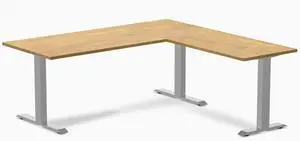 Desky Zero Rubberwood L-Shape Office Desk - Light Oak / 72 x 30 x 70 x 24 in / Gray Desky Zero Rubberwood L-Shape Office Desk - Light Oak / 72 x 30 x 70 x 24 in / Gray