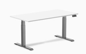 Desky Dual Laminate Sit Stand Desk - White / 59.1 x 29.5 in / Space Gray