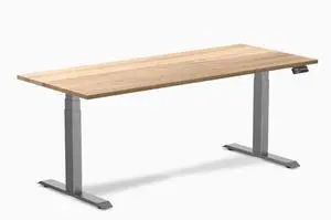 Desky Dual Hardwood Sit Stand Desk - Walnut / 72 x 30 inches / Space Gray