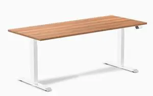 Desky Dual Laminate Sit Stand Desk - Prime Oak / 70.9 x 29.5 in / White Desky Dual Laminate Sit Stand Desk - Prime Oak / 70.9 x 29.5 in / White