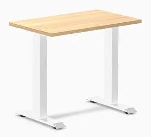 Desky Zero Mini Office Desk - Sublime Teak / 32 x 20 in / White