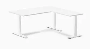 Desky Zero Laminate L-Shape Office Desk - White / 59 x 29.5 x 61 x 19.7 in / White