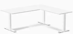 Desky Zero Laminate L-Shape Office Desk - White / 70.9 x 29.5 x 68.9 x 23.6 in / White