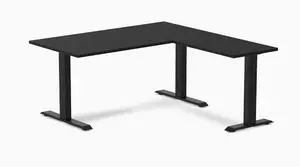 Desky Zero Laminate L-Shape Office Desk - Black / 59 x 29.5 x 61 x 19.7 in / Matte Black