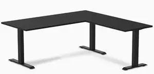 Desky Zero Laminate L-Shape Office Desk - Black / 70.9 x 29.5 x 68.9 x 23.6 in / Matte Black