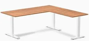 Desky Zero Laminate L-Shape Office Desk - Prime Oak / 70.9 x 29.5 x 68.9 x 23.6 in / White