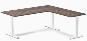 Desky Zero Laminate L-Shape Office Desk - Jarrah Legno / 70.9 x 29.5 x 68.9 x 23.6 in / White