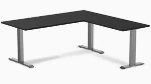 Desky Zero Laminate L-Shape Office Desk - Black / 70.9 x 29.5 x 68.9 x 23.6 in / Space Gray