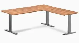 Desky Zero Laminate L-Shape Office Desk - Prime Oak / 70.9 x 29.5 x 68.9 x 23.6 in / Space Gray