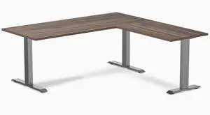 Desky Zero Laminate L-Shape Office Desk - Jarrah Legno / 70.9 x 29.5 x 68.9 x 23.6 in / Space Gray