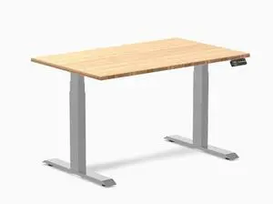 Desky Dual Bamboo Sit Stand Desk - Bamboo / 48 x 30 in / Grey
