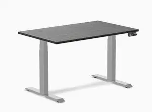 Desky Dual Bamboo Sit Stand Desk - Dark Bamboo / 48 x 30 in / Grey