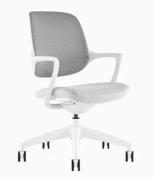 Desky Evoque Low Back Office Chair - White / No