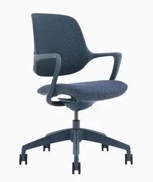 Desky Evoque Low Back Office Chair - Blue / No