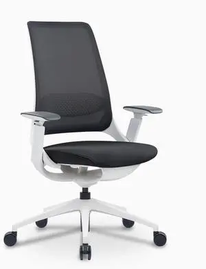 Desky Pulse Supportive Desk Chair - White / No Headrest