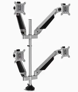 Desky Quad Monitor Arm - Silver