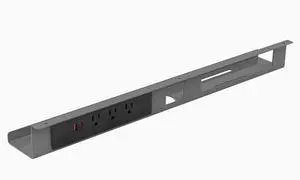 Desky Mini Cable & Power Tray - Gray / 3 Plugs + 1 x USB-C + 1 x USB