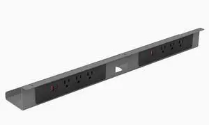 Desky Mini Cable & Power Tray - Gray / 6 Plugs + 2 x USB-C + 2 x USB