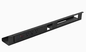 Desky Mini Cable & Power Tray - Black / 3 Plugs + 1 x USB-C + 1 x USB