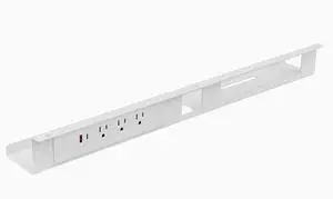 Desky Mini Cable & Power Tray - White / 3 Plugs + 1 x USB-C + 1 x USB