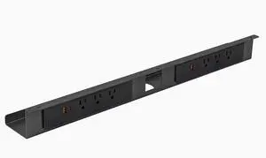 Desky Mini Cable & Power Tray - Space Gray / 6 Plugs + 2 x USB-C + 2 x USB