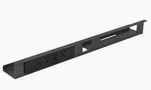 Desky Mini Cable & Power Tray - Space Gray / 3 Plugs + 1 x USB-C + 1 x USB