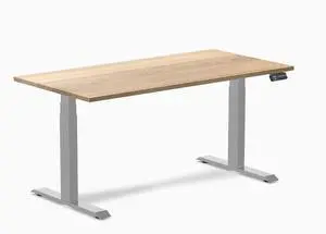 Desky Dual Hardwood Sit Stand Desk - White Ash / 60 x 30 inches / Gray Desky Dual Hardwood Sit Stand Desk - White Ash / 60 x 30 inches / Gray