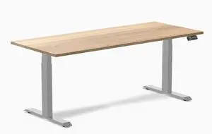 Desky Dual Hardwood Sit Stand Desk - White Ash / 72 x 30 inches / Gray Desky Dual Hardwood Sit Stand Desk - White Ash / 72 x 30 inches / Gray