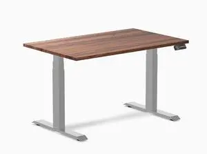 Desky Dual Hardwood Sit Stand Desk - Walnut / 48 x 30 inches / Gray Desky Dual Hardwood Sit Stand Desk - Walnut / 48 x 30 inches / Gray