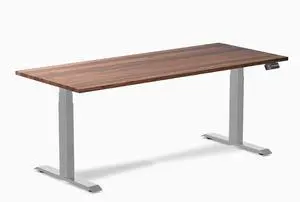 Desky Dual Hardwood Sit Stand Desk - Walnut / 72 x 30 inches / Gray Desky Dual Hardwood Sit Stand Desk - Walnut / 72 x 30 inches / Gray