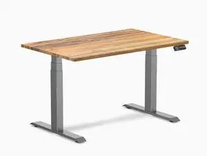 Desky Dual Hardwood Sit Stand Desk - Teak / 48 x 30 inches / Space Gray Desky Dual Hardwood Sit Stand Desk - Teak / 48 x 30 inches / Space Gray