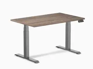 Desky Dual Laminate Sit Stand Desk - Natural Walnut  / 47.2 x 29.5 in / Space Gray Desky Dual Laminate Sit Stand Desk - Natural Walnut  / 47.2 x 29.5 in / Space Gray