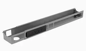 Desky Integrated Cable & Power Channel - 3 Plugs + 1 x USB-C + 1 x USB / Gray