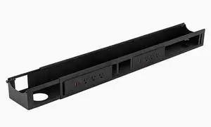 Desky Integrated Cable & Power Channel - 6 Plugs + 2 x USB-C + 2 x USB / Matte Black
