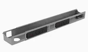 Desky Integrated Cable & Power Channel - 6 Plugs + 2 x USB-C + 2 x USB / Gray