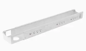 Desky Integrated Cable & Power Channel - 9 Plugs + 3 x USB-C + 3 x USB / White