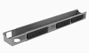 Desky Integrated Cable & Power Channel - 9 Plugs + 3 x USB-C + 3 x USB / Gray