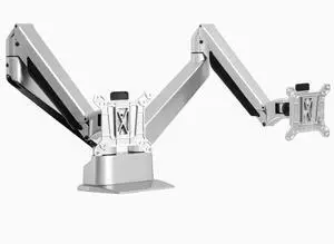 Desky Dual Monitor Arm - Silver