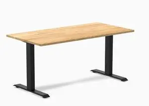 Desky Zero Hardwood Office Desk - White Oak / 60 x 30 in / Matte Black