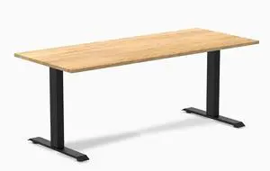 Desky Zero Hardwood Office Desk - White Oak / 72 x 30 in / Matte Black