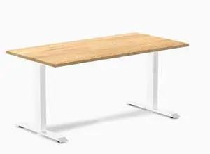Desky Zero Hardwood Office Desk - White Oak / 60 x 30 in / White