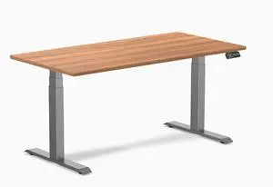 Desky Dual Laminate Sit Stand Desk - Prime Oak  / 59.1 x 29.5 in / Space Gray Desky Dual Laminate Sit Stand Desk - Prime Oak  / 59.1 x 29.5 in / Space Gray