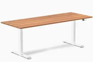 Desky Dual Laminate Sit Stand Desk - Prime Oak / 78.7 x 29.5 in / White Desky Dual Laminate Sit Stand Desk - Prime Oak / 78.7 x 29.5 in / White
