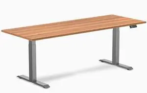 Desky Dual Laminate Sit Stand Desk - Prime Oak / 78.7 x 29.5 in / Space Gray Desky Dual Laminate Sit Stand Desk - Prime Oak / 78.7 x 29.5 in / Space Gray