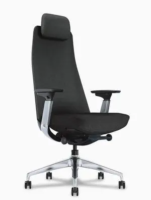 Desky Pinnacle Executive Office Chair - Black / Polished Aluminium