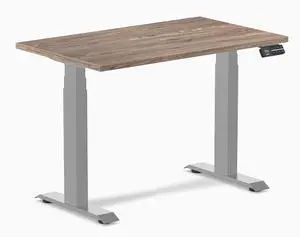Desky Dual Mini Sit Stand Desk - Natural Walnut / 40 x 24 in / Gray