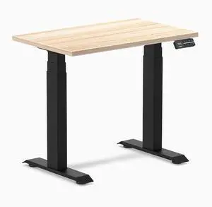 Desky Dual Mini Sit Stand Desk - Classic Oak / 32 x 20 in / Matte Black Desky Dual Mini Sit Stand Desk - Classic Oak / 32 x 20 in / Matte Black