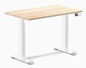 Desky Dual Mini Sit Stand Desk - Classic Oak / 40 x 24 in / White Desky Dual Mini Sit Stand Desk - Classic Oak / 40 x 24 in / White