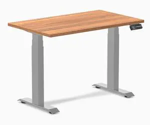 Desky Dual Mini Sit Stand Desk - Prime Oak / 40 x 24 in / Gray